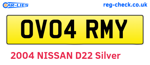 OV04RMY are the vehicle registration plates.