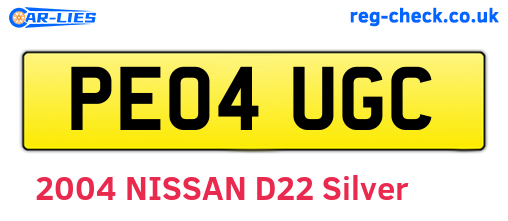 PE04UGC are the vehicle registration plates.