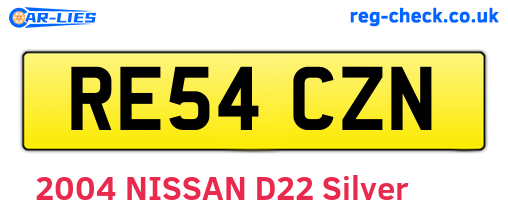RE54CZN are the vehicle registration plates.
