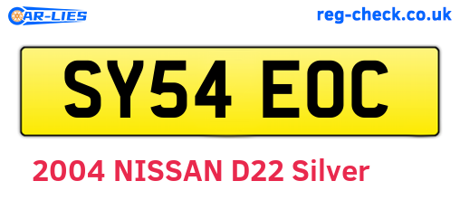 SY54EOC are the vehicle registration plates.
