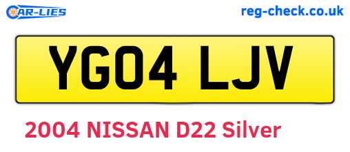 YG04LJV are the vehicle registration plates.