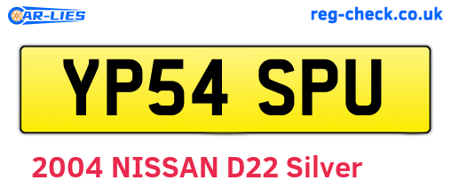 YP54SPU are the vehicle registration plates.