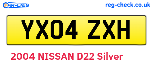 YX04ZXH are the vehicle registration plates.