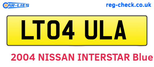 LT04ULA are the vehicle registration plates.