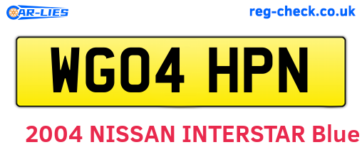 WG04HPN are the vehicle registration plates.