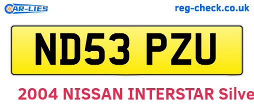 ND53PZU are the vehicle registration plates.
