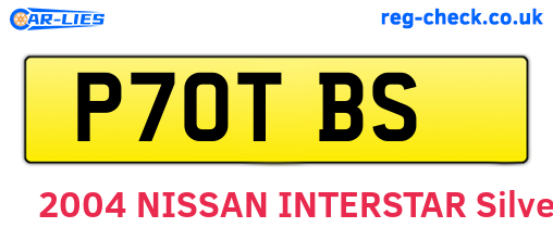 P70TBS are the vehicle registration plates.