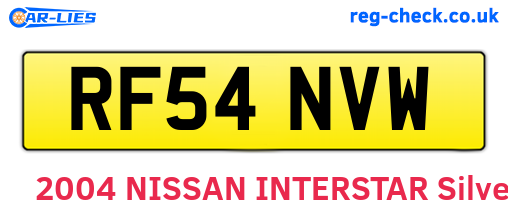 RF54NVW are the vehicle registration plates.