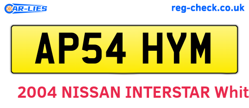 AP54HYM are the vehicle registration plates.