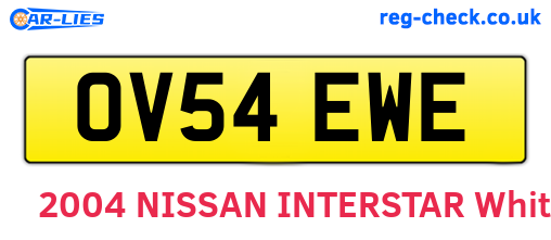 OV54EWE are the vehicle registration plates.