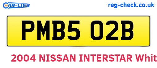 PMB502B are the vehicle registration plates.