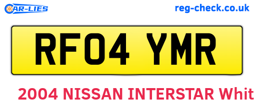 RF04YMR are the vehicle registration plates.