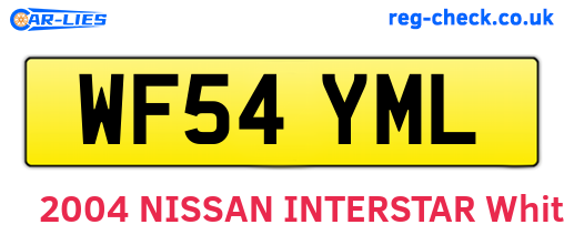 WF54YML are the vehicle registration plates.