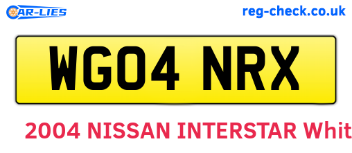 WG04NRX are the vehicle registration plates.