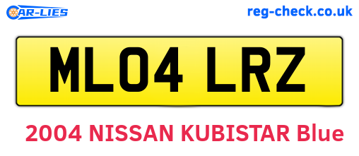 ML04LRZ are the vehicle registration plates.