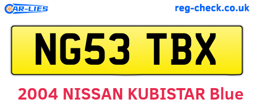 NG53TBX are the vehicle registration plates.