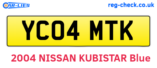 YC04MTK are the vehicle registration plates.