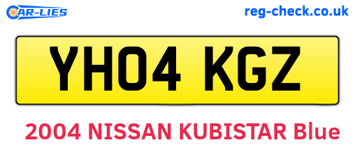YH04KGZ are the vehicle registration plates.