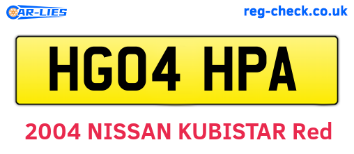 HG04HPA are the vehicle registration plates.