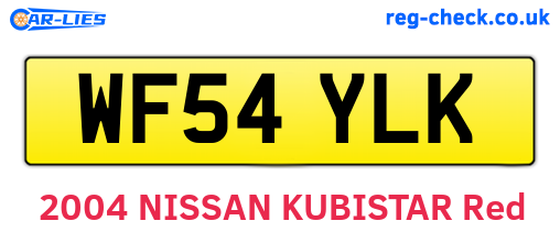 WF54YLK are the vehicle registration plates.