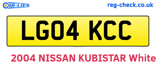 LG04KCC are the vehicle registration plates.