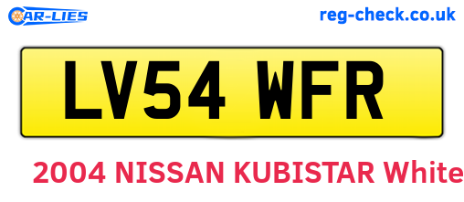 LV54WFR are the vehicle registration plates.