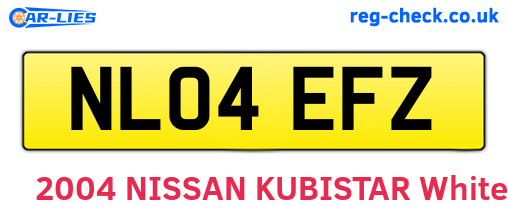 NL04EFZ are the vehicle registration plates.