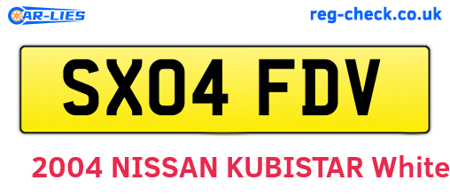 SX04FDV are the vehicle registration plates.