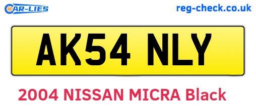AK54NLY are the vehicle registration plates.
