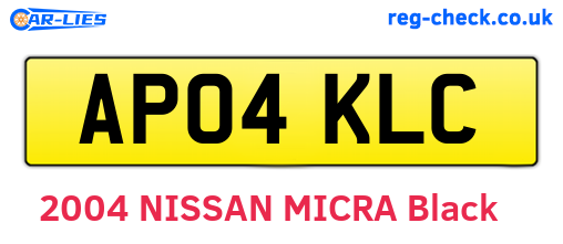 AP04KLC are the vehicle registration plates.