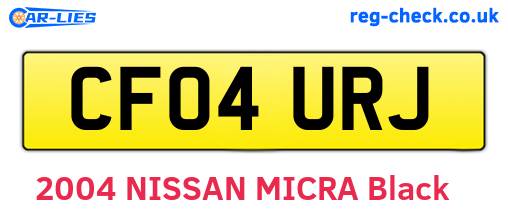 CF04URJ are the vehicle registration plates.