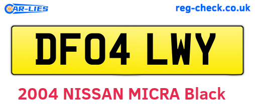 DF04LWY are the vehicle registration plates.