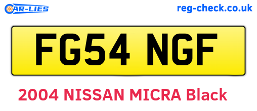 FG54NGF are the vehicle registration plates.