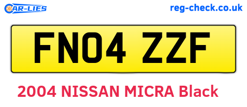FN04ZZF are the vehicle registration plates.