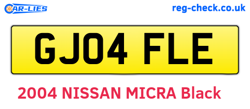 GJ04FLE are the vehicle registration plates.