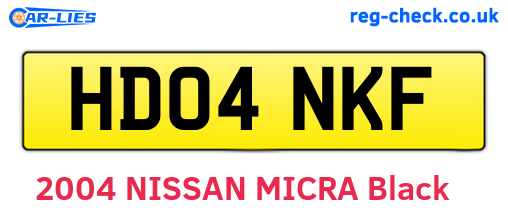 HD04NKF are the vehicle registration plates.