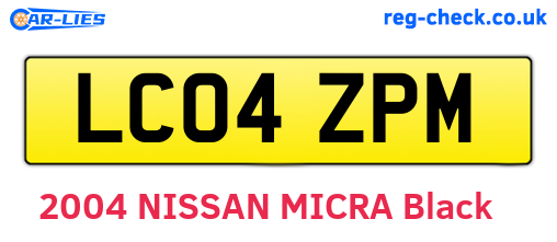 LC04ZPM are the vehicle registration plates.
