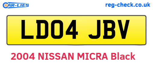 LD04JBV are the vehicle registration plates.