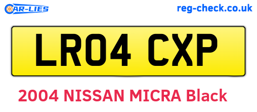 LR04CXP are the vehicle registration plates.