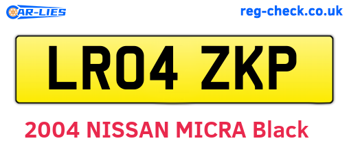 LR04ZKP are the vehicle registration plates.