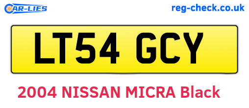 LT54GCY are the vehicle registration plates.