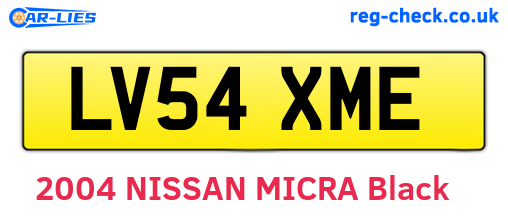 LV54XME are the vehicle registration plates.