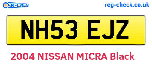 NH53EJZ are the vehicle registration plates.