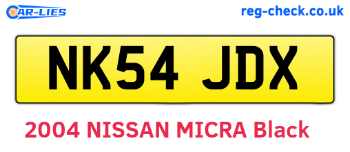 NK54JDX are the vehicle registration plates.