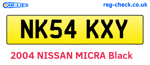 NK54KXY are the vehicle registration plates.