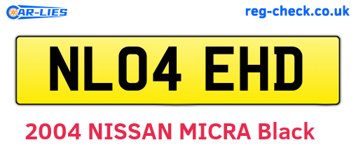 NL04EHD are the vehicle registration plates.