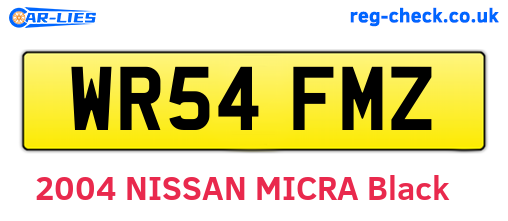 WR54FMZ are the vehicle registration plates.
