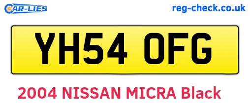 YH54OFG are the vehicle registration plates.