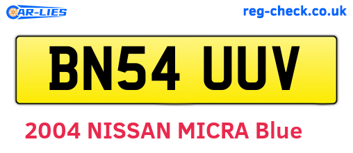 BN54UUV are the vehicle registration plates.