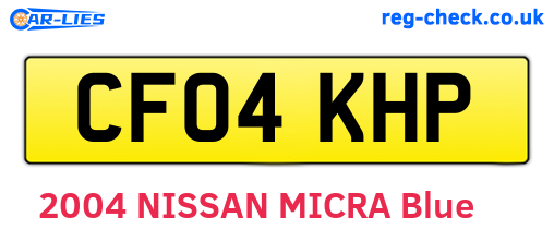 CF04KHP are the vehicle registration plates.